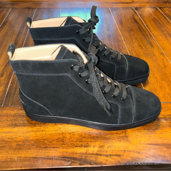 Louis Suede Black High-Top Sneaker - Picture 2 of 5